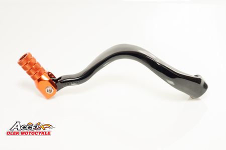 ACCEL DŹWIGNIA ZMIANY BIEGÓW KTM LC8 950/990/1090/1190 '03-'18 ALUMINIOWA KOLOR CZARNY, KOŃCÓWKA POMARAŃCZOWA (OEM-5834031144)