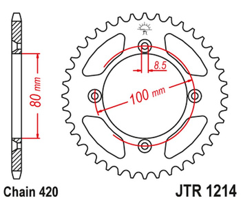 JT ZĘBATKA TYLNA 238 51 HONDA CRF 70 '04-12'; CRF 110 '13-21', XR 70/80 '97-03', CR 50/80 '82-84' (23851JT) (ŁAŃC.420)
