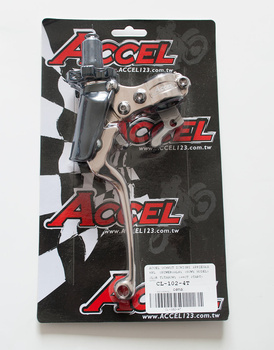 ACCEL UCHWYT DŹWIGNI SPRZĘGŁA KOMPLETNY + HOT START UNIWERSALNY KOLOR TYTANOWY (DŹWIGNIA NIEŁAMKA) (CL-102-4T) - PROMOCJA
