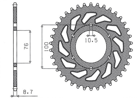 SUNSTAR ZĘBATKA TYLNA 818 42 SUZUKI GS 1000/1100, GSX 1100E (JTR818.42) (ŁAŃC. 630)