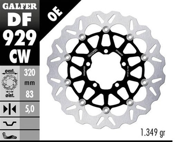 GALFER TARCZA HAMULCOWA PRZÓD TRIUMPH TIGER 850 '24; TIGER 900 '20-'24; TIGER 1200 '20-'24; SPEED TRIPLE 1050/1200 '18-'24; ROCKET 3 2500 '20-'24 (WAVE FLOATING) (3200X83X5MM)