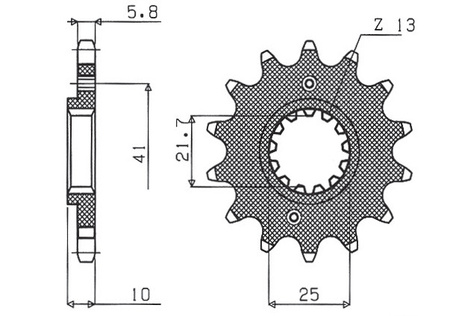 SUNSTAR ZĘBATKA PRZEDNIA 345 15 HONDA NX 650, FX 650, YAMAHA XT 660, FMX (JTF308.15) (ŁAŃC. 520) (34515JT)