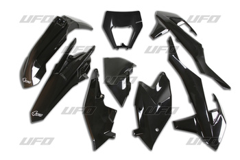 UFO KOMPLET PLASTIKÓW KTM EXC/EXC-F TPI '17-'19 Z OSŁONĄ LAMPY KOLOR CZARNY (KT523E001)