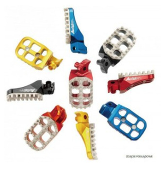 ACCEL PODNÓŻKI KTM SX 85 '18-20, SX/SXF 125/250/350/450 '16-20, HUSQVARNA TC 85 '18-20, TC 125 '16-20, FC 250-450 '16-18, FX 350/450 '17-18 REGULOWANA SZEROKOŚĆ, KOLOR POMARAŃCZOWY (KPL. 2 SZT)