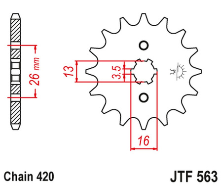 JT ZĘBATKA PRZEDNIA 415 11 SUZUKI TS 50, YAMAHA DT 50MX (41511JT) (ŁAŃC. 420)