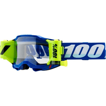 100 PROCENT GOGLE MODEL ACCURI 2 FORECAST ROLL-OFF BLUE KOLOR NIEBIESKI/BIAŁY/ŻÓŁTY FLUO SZYBKA PRZEŹROCZYSTA