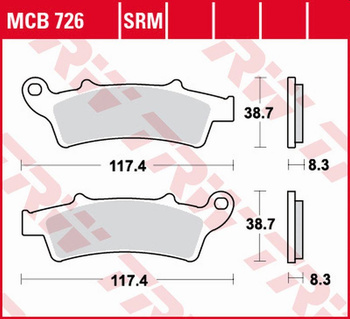 TRW ZF KLOCKI HAMULCOWE KH324 SINTER APRILIA ATLANTIC 125 '03-, SCARABEO 125 '04-'10, ATLANTIC 200 '02-'05, SCARABEO 200 '07-'12, KYMCO PEOPLE 125 '10-, PEUGEOT LOOXOR 125/150 '02-'06 PRZÓD