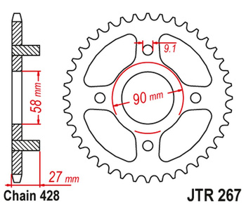 JT ZĘBATKA TYLNA JTR267 39 HONDA CD 175 '71-78' (26739JT) (ŁAŃC.428) NA ZAMÓWIENIE