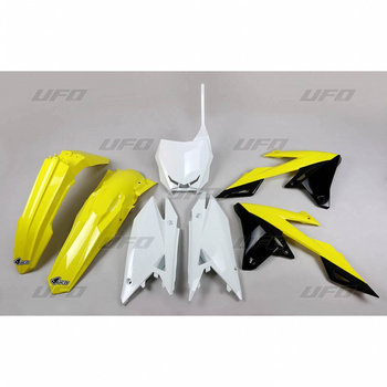UFO KOMPLET PLASTIKÓW SUZUKI RMZ 250 '19-'24, RMZ 450 '18-'24 KOLOR OEM (ŻÓŁTY/CZARNY) (SU418E999)