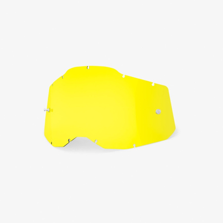 100 PROCENT RC2/AC2/ST2 REPLACEMENT LENS - YELLOW, SZYBA/SZYBKA DO GOGLI POJEDYŃCZA RACECRAFT 2/ ACCURI 2/ STRATA 2 KOLOR ŻÓŁTY STARY KOD 51008-108-01