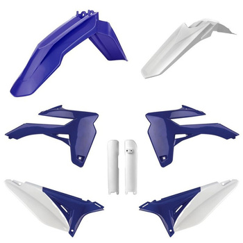 POLISPORT KOMPLET PLASTIKÓW (FULL KIT) SHERCO SE-R/SEF-R '16 W ZESTAWIE OSŁONY AMORTYZATORÓW (8399000005) KOLOR NIEBIESKI BIAŁY OEM