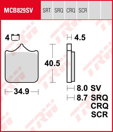 TRW ZF KLOCKI HAMULCOWE KH604/4 SINTER ROAD/TRACK BMW S 1000RR '09-'18, S 1000R '13-, TRIUMPH SPEED TRIPLE 1050 '09-'16, PRZÓD