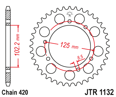 JT ZĘBATKA TYLNA 4406 59 APRILIA RX 50 FACTORY E4 2T LC '18 (440659JT) (ŁAŃC.420)