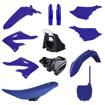 POLISPORT KOMPLET PLASTIKÓW YAMAHA YZ 125/250 '02-'21 (RESTYLING NA MODEL 2022) (ZAWIERA ZBIORNIK PALIWA; SIEDZENIE KOMPLETNE; AIRBOX; PRZEDNI I TYLNY BŁOTNIK; OSŁONY CHŁODNICY; PANELE BOCZNE) KOLOR NIEBIESKI OEM 2026