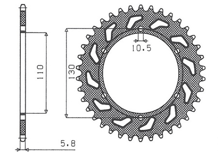 SUNSTAR ZĘBATKA TYLNA 504 41 KAWASAKI GPZ 500S 94-05 (JTR486.41) (ŁAŃC. 520) (50441JT)