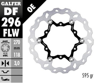 GALFER TARCZA HAMULCOWA PRZÓD YAMAHA YZ 125 '22-'23; YZ 250 '22-23; YZ 250F '21-23; YZ 450F '20-'23; WR 250F '17-; WR 450F '20-'23 (WAVE FLOATING) (270X118X3MM)