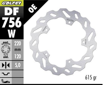 GALFER TARCZA HAMULCOWA TYŁ BMW HP 4 '12-; M 1000R '21-; S 1000 R '14-'23; S 1000RR '09-'20 (WAVE FIXED) (220X120X5MM)