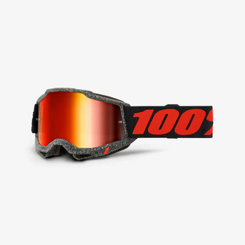 100 PROCENT GOGLE MODEL ACCURI 2 HUARAKI - MIRROR RED LENS - KOLOR SZARY/CZARNY/CZERWONY SZYBKA CZERWONE LUSTRO