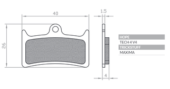 BRENTA BIKE KLOCKI HAMULCOWE ROWEROWE ORGANIC MTB / SZOSA PÓŁMETALICZNE PASUJE DO HOPE V4 BR131
