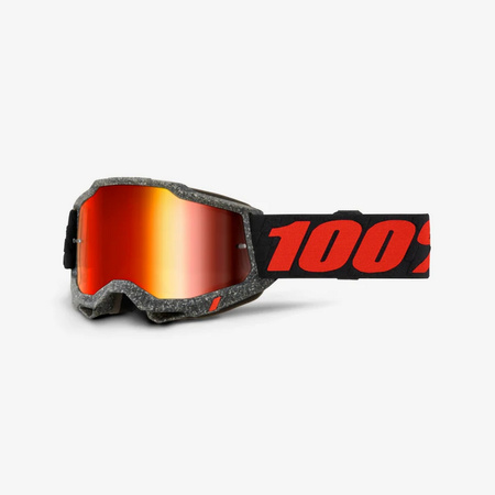 100 PROCENT GOGLE MODEL ACCURI 2 HUARAKI - MIRROR RED LENS - KOLOR SZARY/CZARNY/CZERWONY SZYBKA CZERWONE LUSTRO