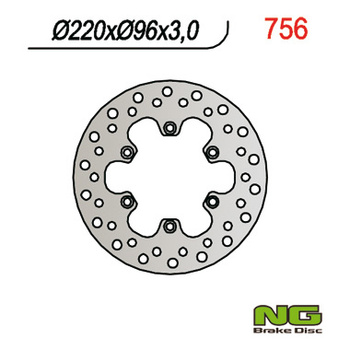 NG TARCZA HAMULCOWA PRZÓD KAWASAKI KX 80 '84-'00, KX 85 '01-16, KX 100 '06-16 (220X96X3)