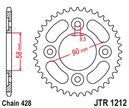 JT ZĘBATKA TYLNA 4462 35 HONDA 110 WAWE/ASTREA GRAND '12-18', 125 INNOVA/SUPRA-X '03-18', SYM VF 125 (446235JT) (ŁAŃC.428) NA ZAMÓWIENIE