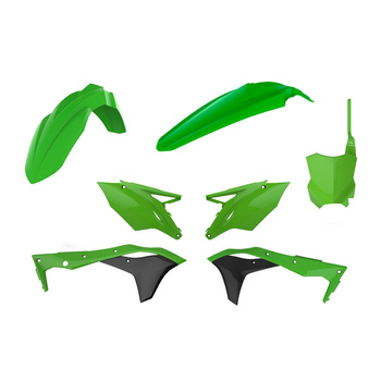 POLISPORT WYPRZEDAŻ KOMPLET PLASTIKÓW KAWASAKI KX 250F '17-'20 W ZESTAWIE TABLICA PRZEDNIA (8665900001) KOLOR ZIELONOY