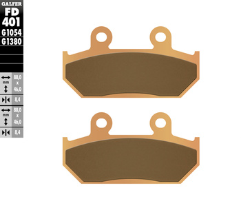 GALFER KLOCKI HAMULCOWE KH412 SPIEK METALICZNY (ZŁOTE) SKUTER