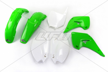 UFO KOMPLET PLASTIKÓW KAWASAKI KX 125 / 250 '03-'10 KOLOR OEM (ZIELONY/BIAŁY) (KA201E999) - ZASTĘPUJE KAKIT202999