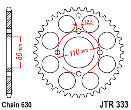 JT ZĘBATKA TYLNA 333 38 HONDA CB 750 F '77-80' (33338JT) (ŁAŃC.630)