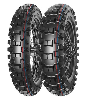 MITAS OPONA 90/100-12 TERRA FORCE-MX IT PIT CROSS (CZERWONO-NIEBIESKI PASEK) 46M TT TYŁ DOT 2025 (DOT:JXDP) (ZAMIENNIK:70000999)