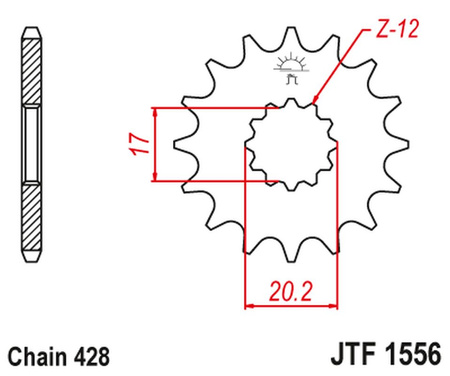 JT ZĘBATKA PRZEDNIA 2064 13 YAMAHA TZR 50 (SPAIN) (206413JT) (ŁAŃC. 428) KONWERSJA