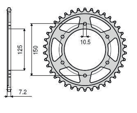 SUNSTAR ZĘBATKA TYLNA 4454 44 KTM 950/990/1190 ADVENTURE / R LC8 '03-'16 (JTR899.44) (ŁAŃC. 525) (445444JT)