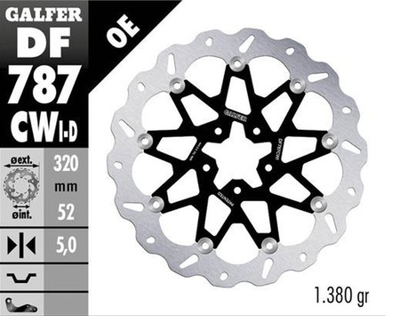 GALFER TARCZA HAMULCOWA PRZÓD KTM 690 DUKE '12-'16; 890 DUKE '20-'23; HUSQVARNA 701 SVARTPILEM '18-'19; VITPILEN '18-'19 (LAWA) (WAVE FLOATING) (320X52X5MM)