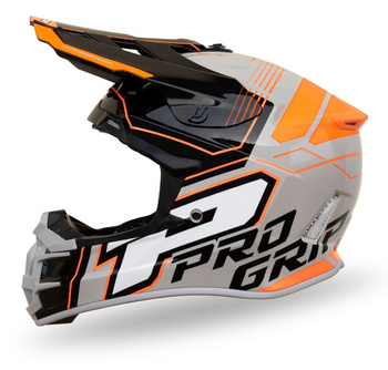 PROGRIP 2024/11 KASK CROSS PG3080 ADVENTURE KOLOR SZARY CZARNY POMARAŃCZOWY ROZM. S (3080-211) ( HOMOLOGACJA ECE 22R06, ZAPIĘCIE DD )