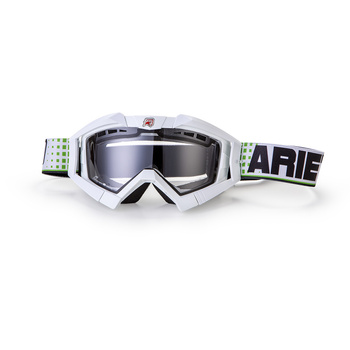 ARIETE GOGLE RIDING CROWS BASIC KOLOR BIAŁY, SZYBKA ANTI FOG, ANTI SCRATCH, UV, ROLL-OFF READY, GĄBKA 2 WARSTWOWA