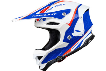 UFO KASK DIAMOND CROSS CARBON FIBERGLASS MADE IN ITALY KOLOR BIAŁY/CZERWONY/NIEBIESKI ROZMIAR M