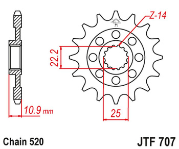 JT ZĘBATKA PRZEDNIA 2145 17 APRILIA 450/550 RXV-SXV 06-12 (214517JT) (ŁAŃC.520) NA ZAMÓWIENIE