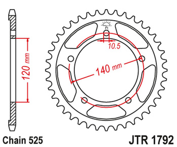 JT ZĘBATKA TYLNA 4398 40 SUZUKI DL 1000, GSXR 750 '00-'03 (-2) (439840JT) (ŁAŃC. 525)