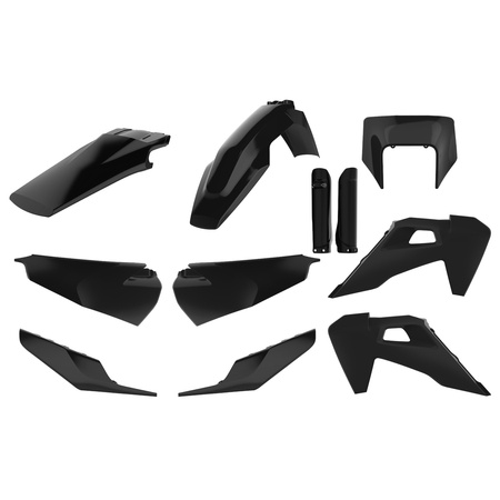 POLISPORT KOMPLET PLASTIKÓW (FULL KIT) HUSQVARNA TE/FE TPI '20-'23 W ZESTAWIE OSŁONA LAMPY PRZEDNIEJ (8668700002) I OSŁONY AMORTYZATORÓW (8398900002) KOLOR CZARNY