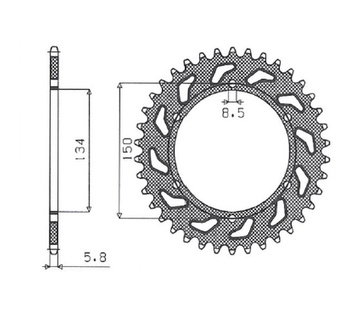 SUNSTAR ZĘBATKA TYLNA ALUMINIOWA (ERGAL) 489 50 KAWASAKI KX/KXF `84-18 (JTR460.50) (ŁAŃC. 520) (48950JT) KOLOR CZARNY - OFERTA SPECJALNA