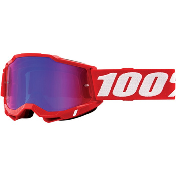 100 PROCENT GOGLE MODEL ACCURI 2 RED - MIRROR RED/BLUE - KOLOR CZERWONY/BIAŁY SZYBKA NIEBIESKIE LUSTRO STARY KOD: 50221-254-03