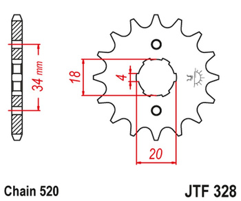JT ZĘBATKA PRZEDNIA 273 15 HONDA XR 200R, XL 200R '81-'83 (27315JT) (ŁAŃC. 520)