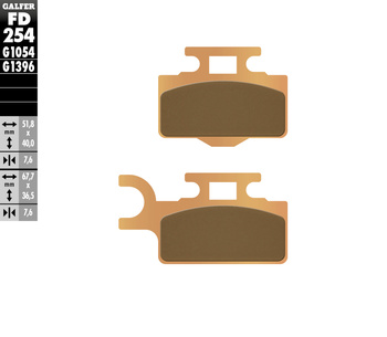 GALFER KLOCKI HAMULCOWE KH302 SPIEK METALICZNY (ZŁOTE) OFF ROAD (KX65 PRZÓD)