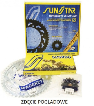 SUNSTAR ZESTAW NAPĘDOWY BMW S1000 RR 1000 '12-'15, S 1000RR ABS '14-'18 PLUS ZŁOTY (17/45/118) (DO 1100CC XW RING) (SUN43217/SUN1-4467-45/SS525RRR1-118G) - ZASTĘPUJE K525RTG102 - MADE IN JAPAN - OFERTA SPECJALNA