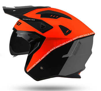 UFO KASK SHERATAN JET / TRIAL Z BLENDĄ PRZECIWSŁONECZNĄ KOLOR CZARNY/POMARAŃCZOWY FLUO ROZMIAR S ( ECE 22R06 ) - KOLEKCJA 2024