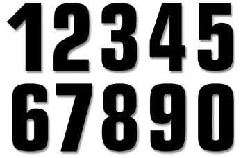 BLACKBIRD NUMERY STARTOWE 13CM X 7CM PROSTE, KOLOR CZARNY NR0 (3SZT.)