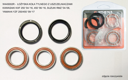 ATHENA ŁOŻYSKA KOŁA TYLNEGO Z USZCZELNIACZAMI KAWASAKI KXF 250 '04-'16, 450 '06-'16, SUZUKI RMZ '04-'06, YAMAHA YZF 250/450 '09-'17