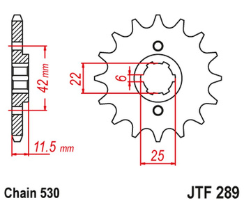JT ZĘBATKA PRZEDNIA 277 16 HONDA FT 500 '82-'84 (27716JT) (ŁAŃC. 530) (PC07)