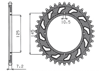 SUNSTAR ZĘBATKA TYLNA 4482 59 YAMAHA XVS 125 DRAG STAR 00-05 (JTR1874.59) (ŁAŃC. 428) (448259JT)